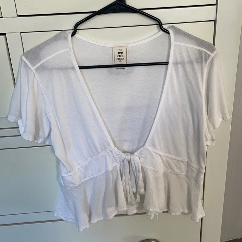 Free people front tie t-shirt